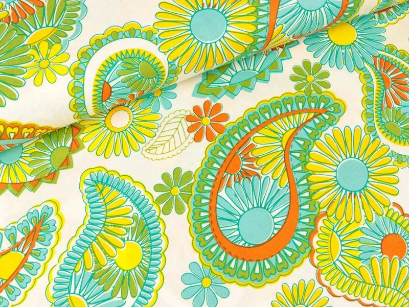 Baumwollstoff Free Spirit Lovelorn Paisley yellow