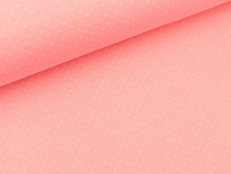 Jacquard-Jersey Minipünktchen rosa scuro-weiß