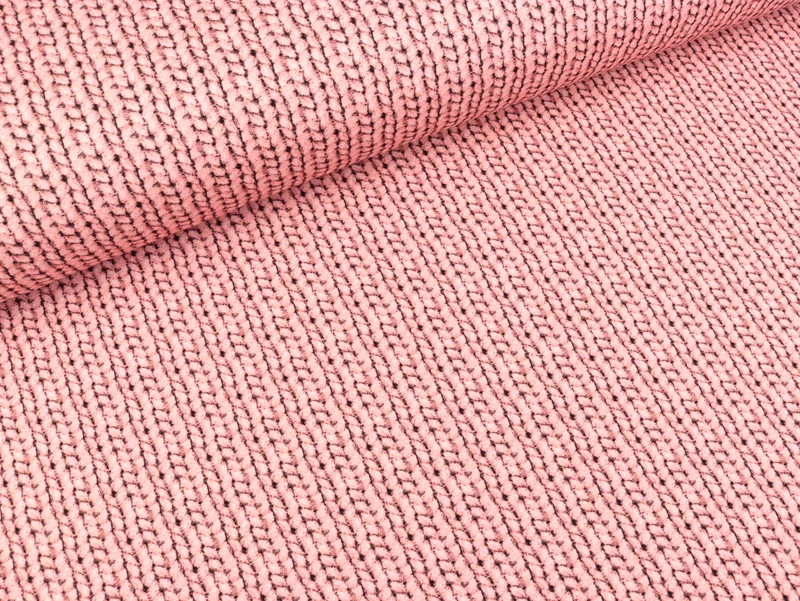 French Terry Cosy Knitting rosa by Cherry Picking