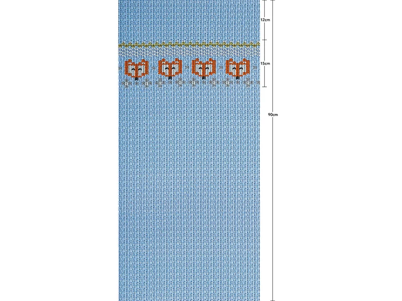 French Terry Cosy Knitting Fox hellblau by Cherry Picking Panel 90cm