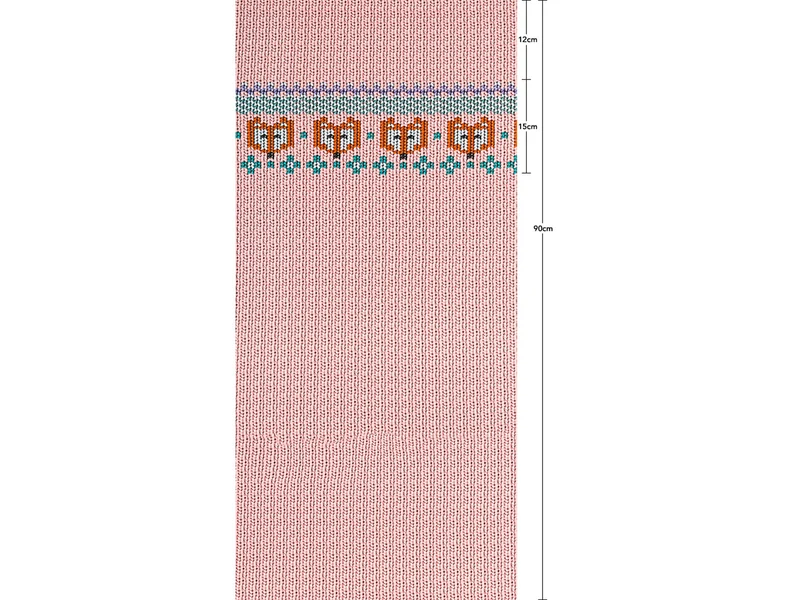 French Terry Cosy Knitting Fox rosa by Cherry Picking Panel 90cm