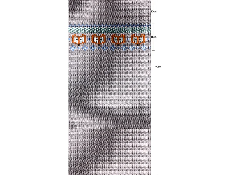 French Terry Cosy Knitting Fox grau by Cherry Picking Panel 90cm