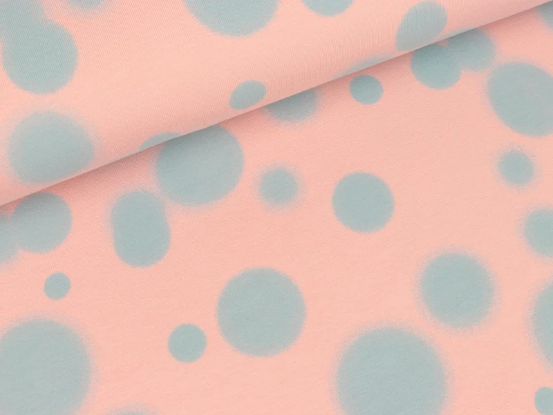 Baumwolljersey Blur Print Dots rosa