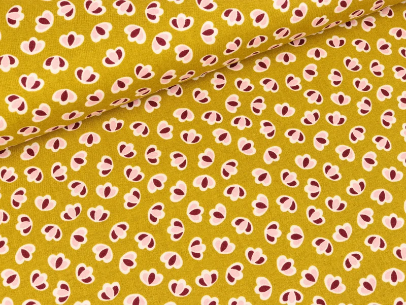 Baumwollstoff Free Spirit Flutter mustard