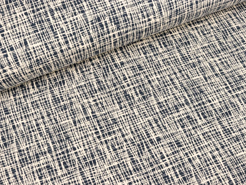 Baumwolljersey Vera Criss Cross jeansblau-natur