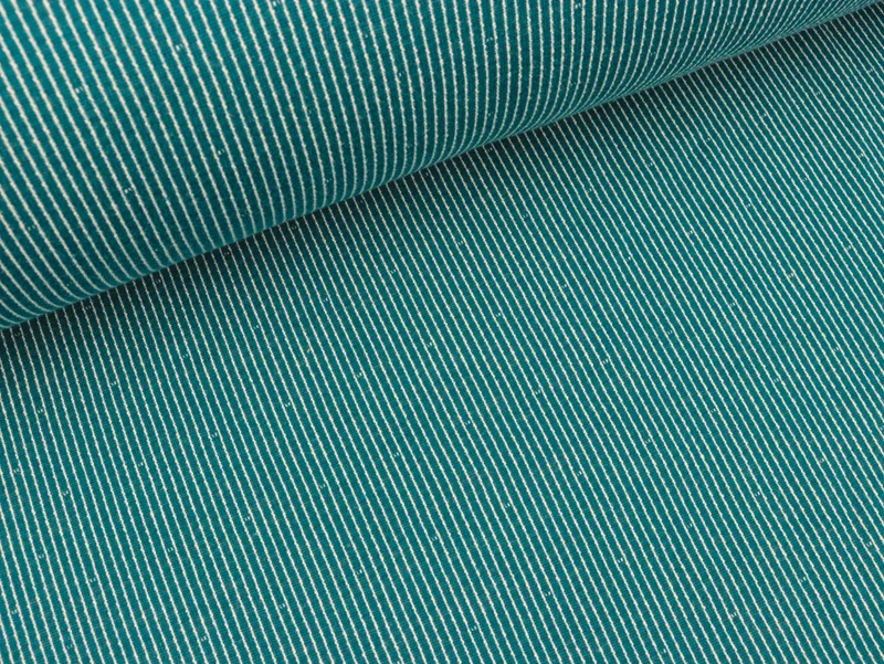 Bio-Jacquard Jersey Streifen ottanio-weiß Albstoffe