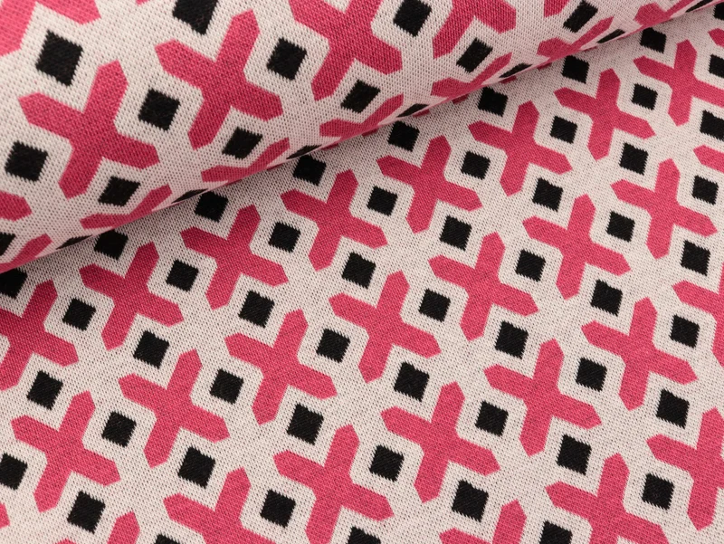 Hamburger Liebe 3 Farb-Jacquardjersey Weekender Choose Me meringa-azalea-schwarz