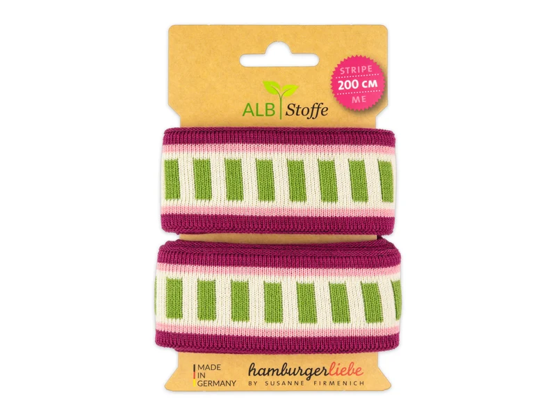 Stripe Me Icon Wanderlust Band ciclamino-rosa scuro-olivia-meringa