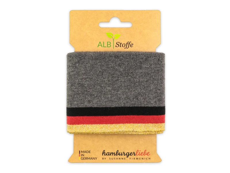 Cuff Me WM Glam Bündchen carbon melange-schwarz-rot-gold