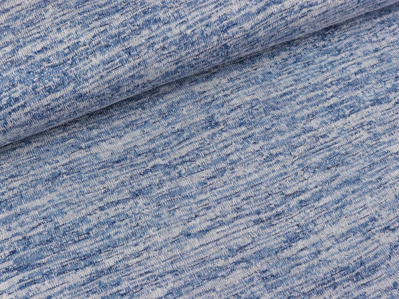 Leichter Strickstoff Marli blau meliert uni