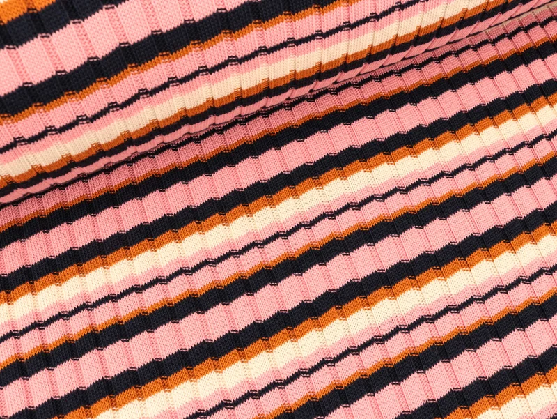 Hamburger Liebe Pattern Love Grobstrick Knitty Stripes rosa scuro