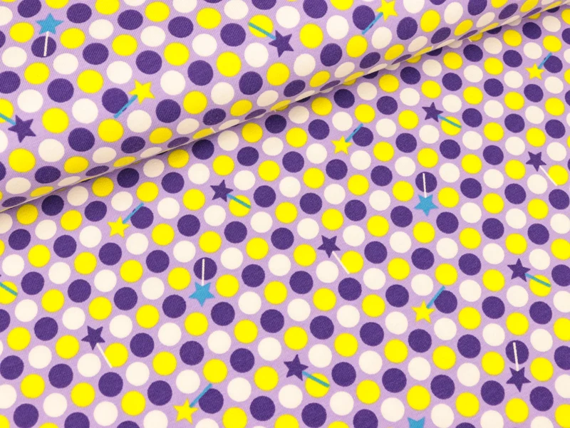 Baumwolljersey Fiona Fee Dots flieder von Blaubeerstern