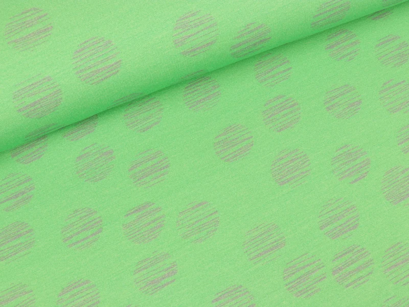 Leichter Baumwollsweat Doodle Dots hellgrün