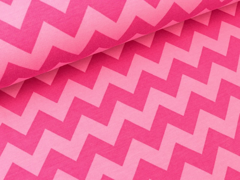 Sweatshirtstoff Mia Chevron rosa-pink