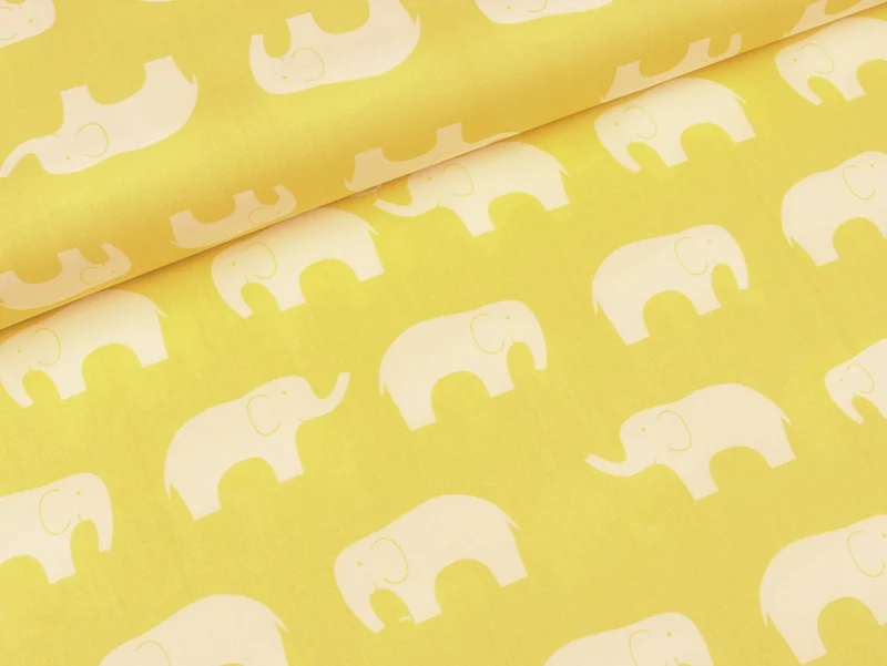 Monaluna Elefanten weiß auf Vanille Organic cotton