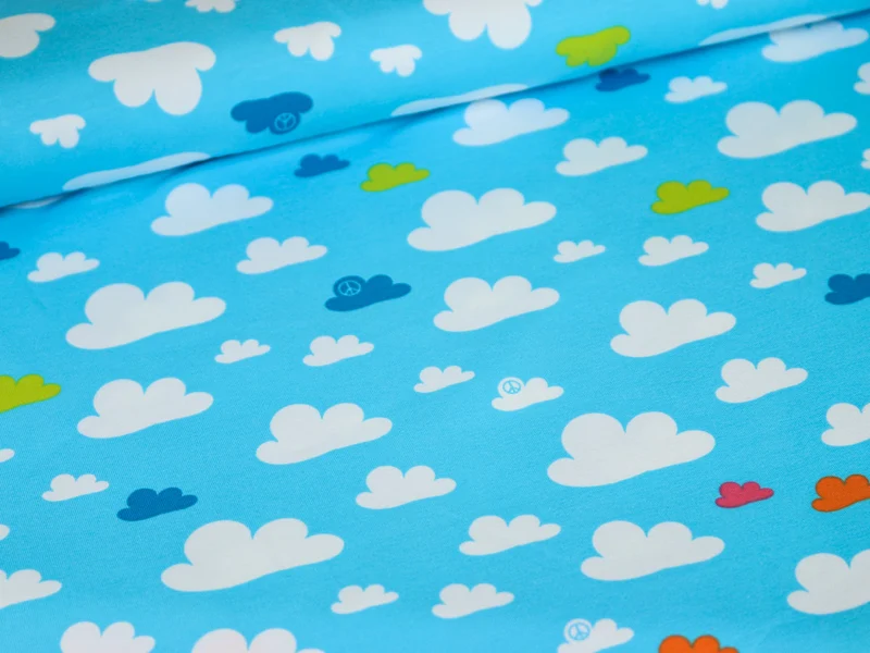 Baumwolljersey Luckysky Wolken by Cherry Picking