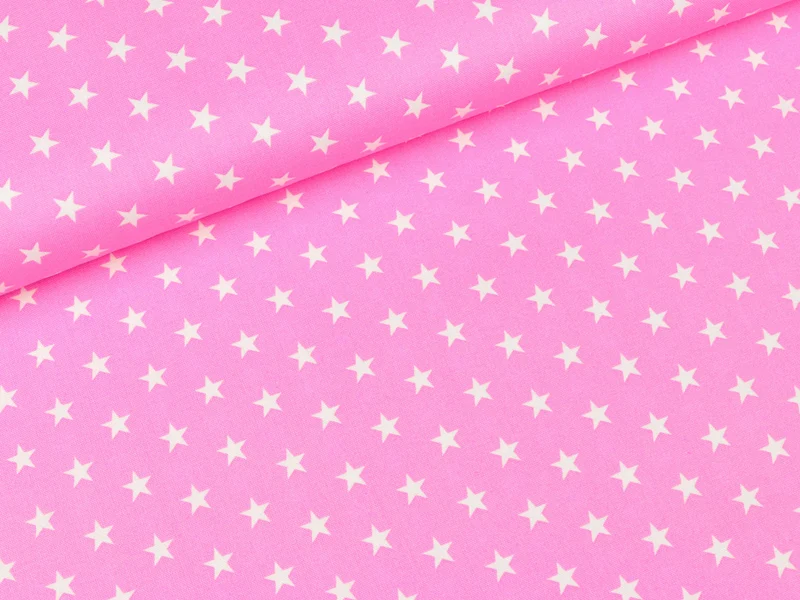 Baumwollstoff Carrie Sterne weiß auf rosa