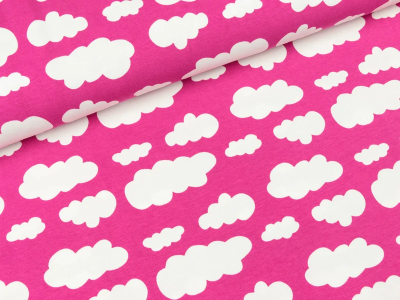 Baumwolljersey Vicente Wolken pink