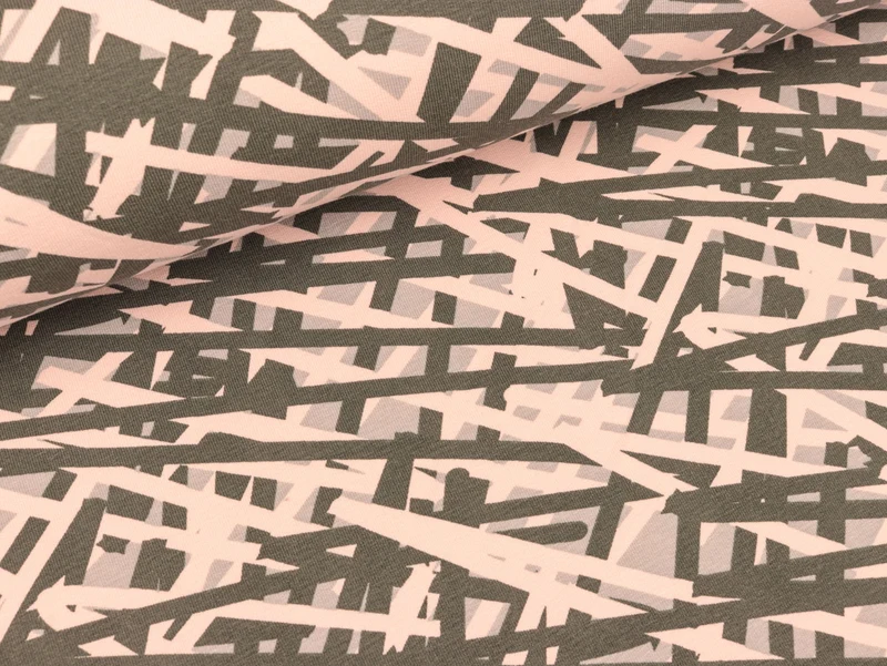 Baumwollsweat Scrawl over rosa-grau by Petra Laitner