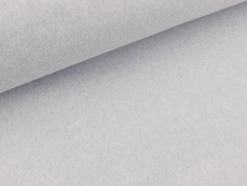 Baumwollfleece hellblau meliert uni