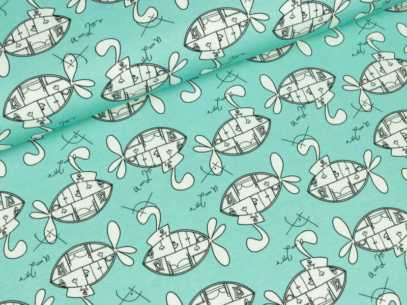 Baumwolljersey Submarine pudriges mint by Cherry Picking