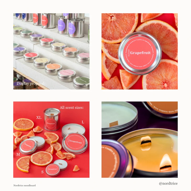 Duftkerze Grapefruit – Sojawachs mit Holzdocht, 50 g