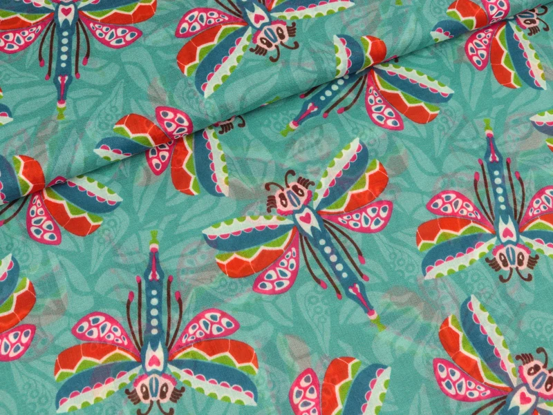 Baumwoll Voile Maribell Voile petrol by Lila Lotta