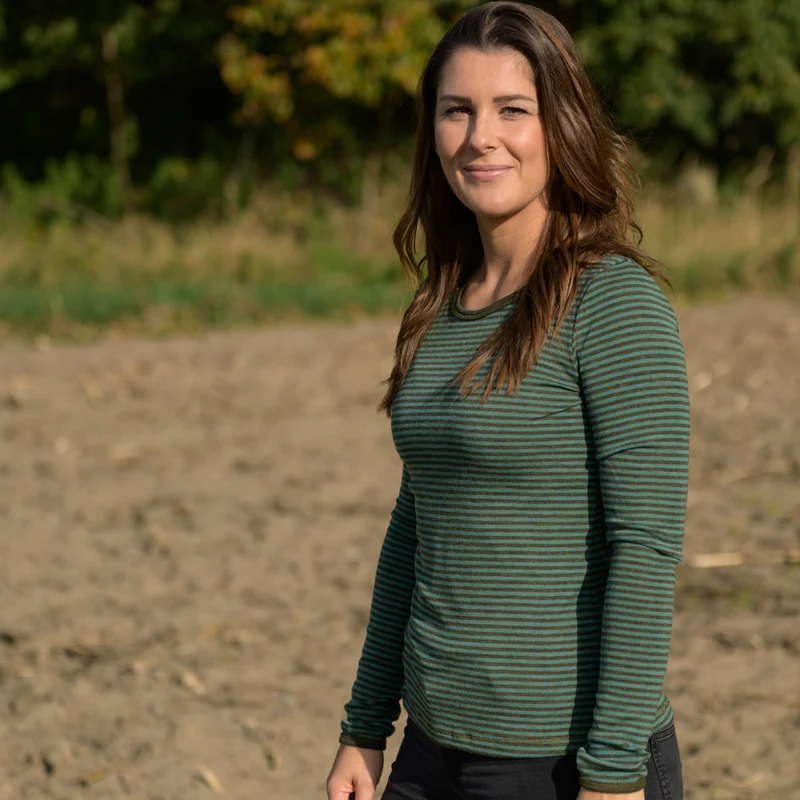 Merino-Langarm-Shirt, geringelt