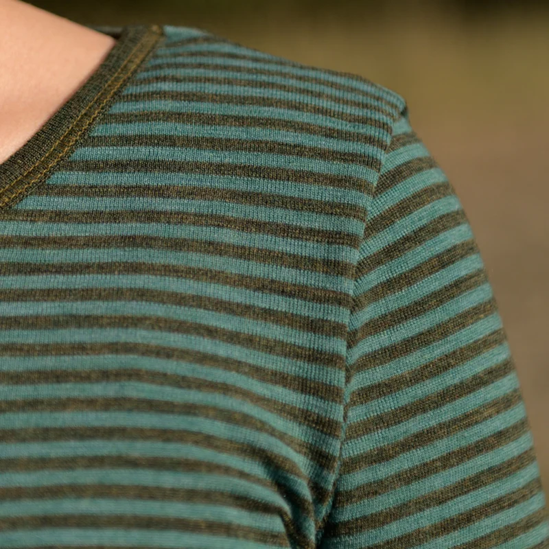 Merino-Langarm-Shirt, geringelt