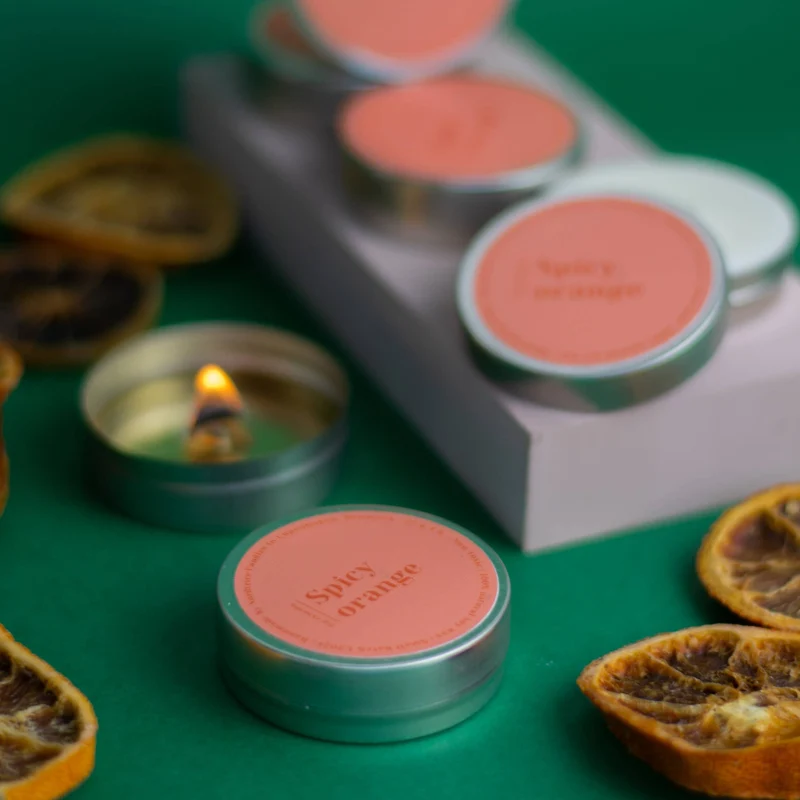 Spicy Orange – Mini-Duftkerze aus Sojawachs, 30 g