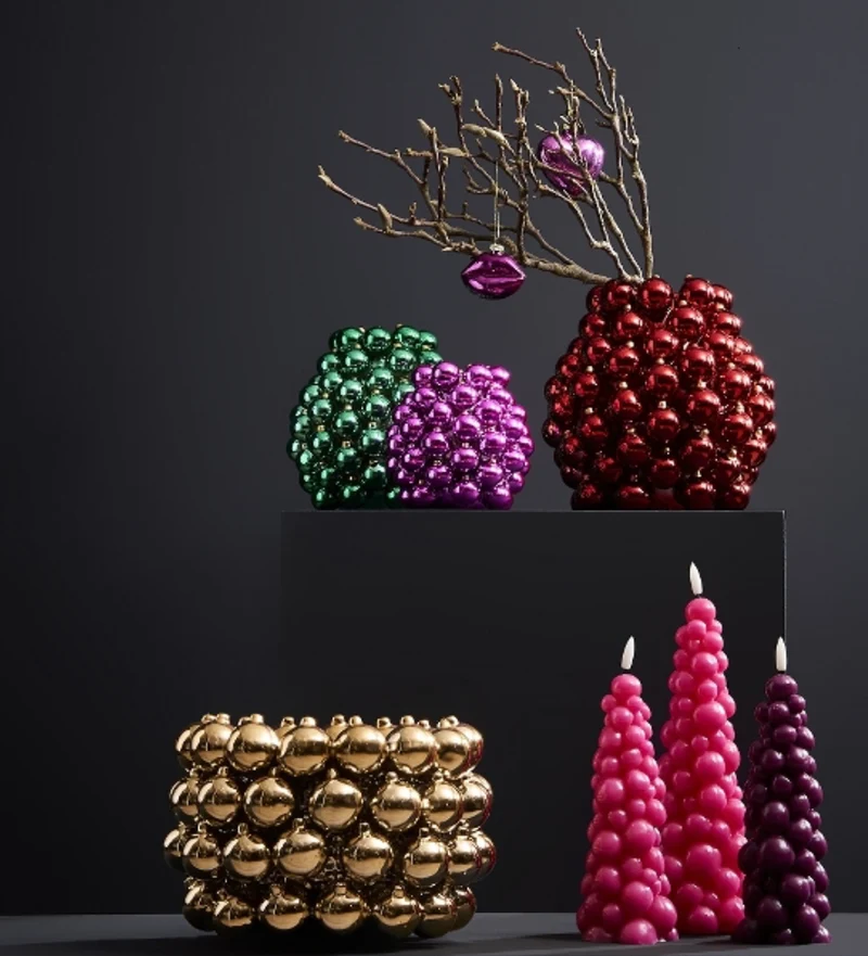 Boule Vase – Keramik in Pink-Lila