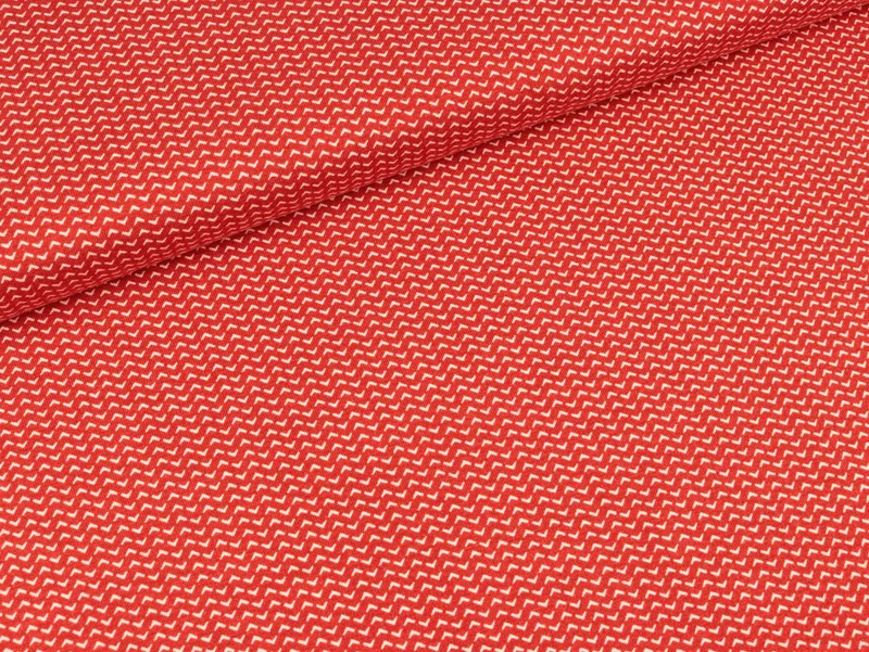 Viscosejersey Selina Chevron weiß auf Rot