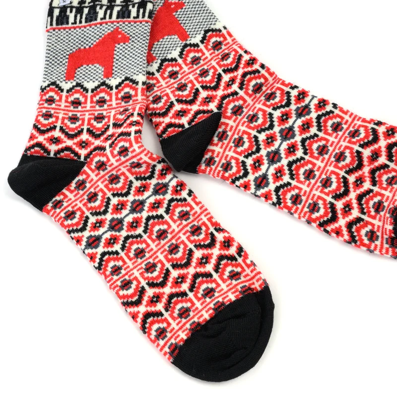Merino-Wollsocken "DALARNA RÖD"