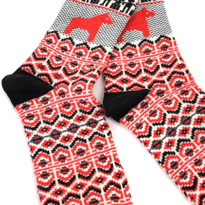 Merino-Wollsocken "DALARNA RÖD"