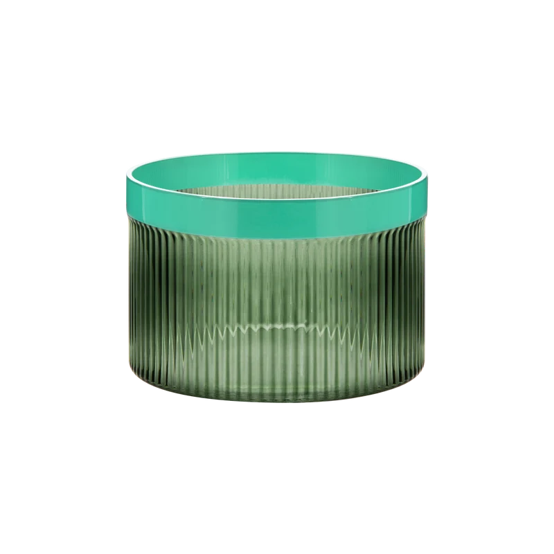 Groove – geriffelte Glasschale in Grün/Türkis, Ø 20 cm
