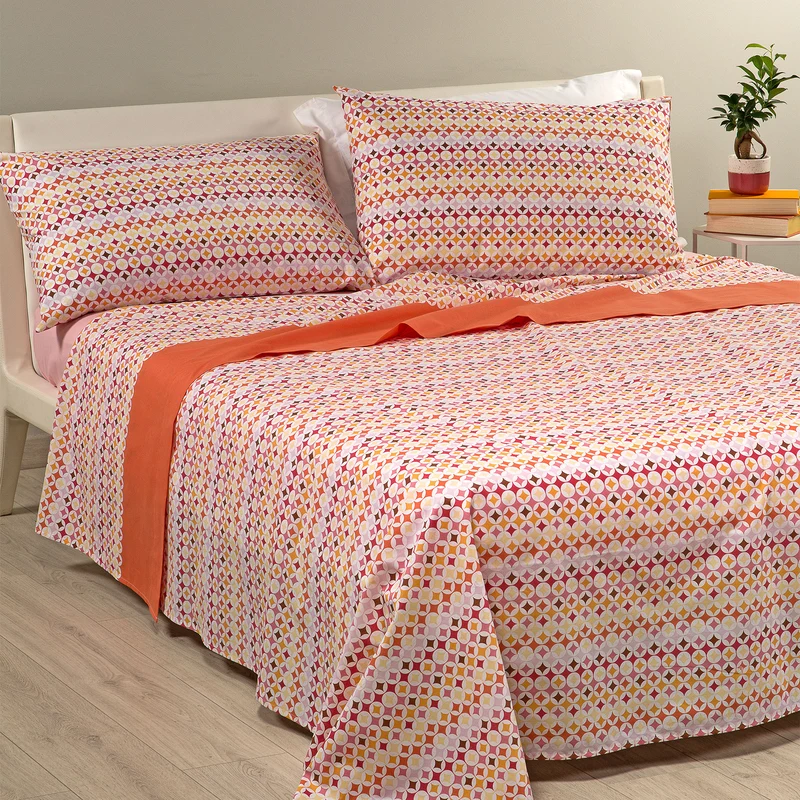 Completo Lenzuola Copriletto optical art Moderno in Cotone