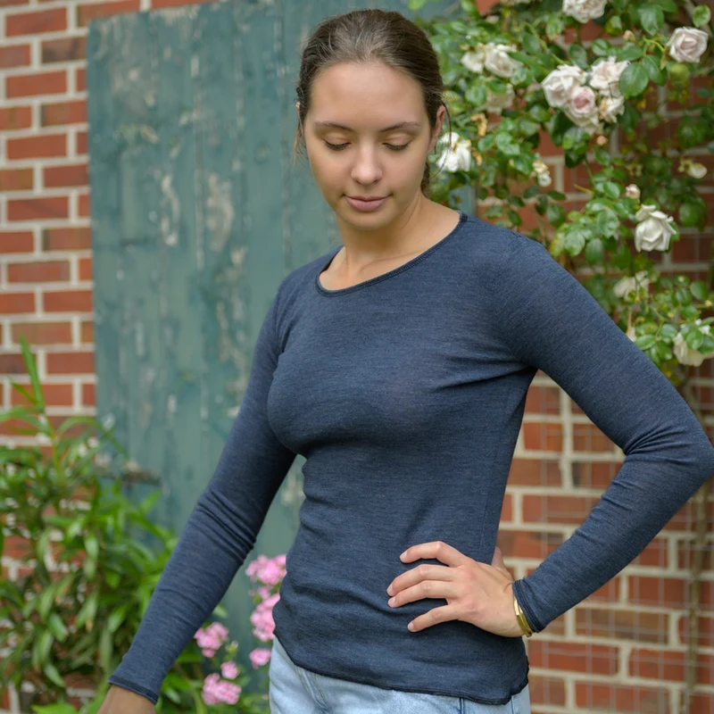 Langarm-Shirt, meliert