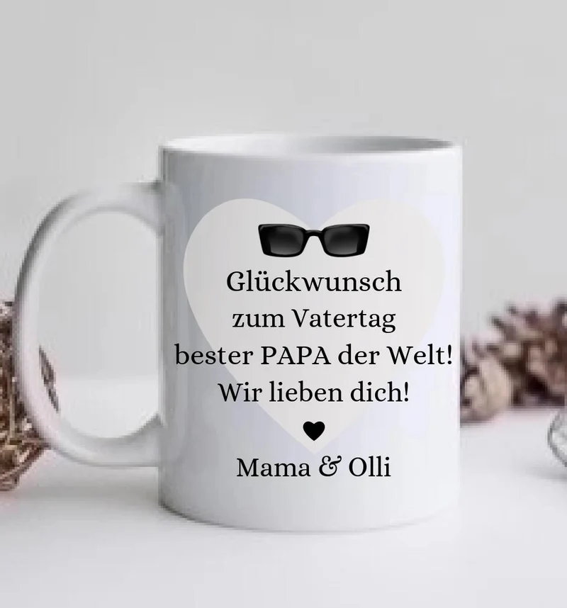Vatertagsgeschenk - personalisierte Tasse für Vatertag oder Geburtstag Papa