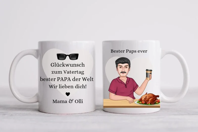 Vatertagsgeschenk - personalisierte Tasse für Vatertag oder Geburtstag Papa