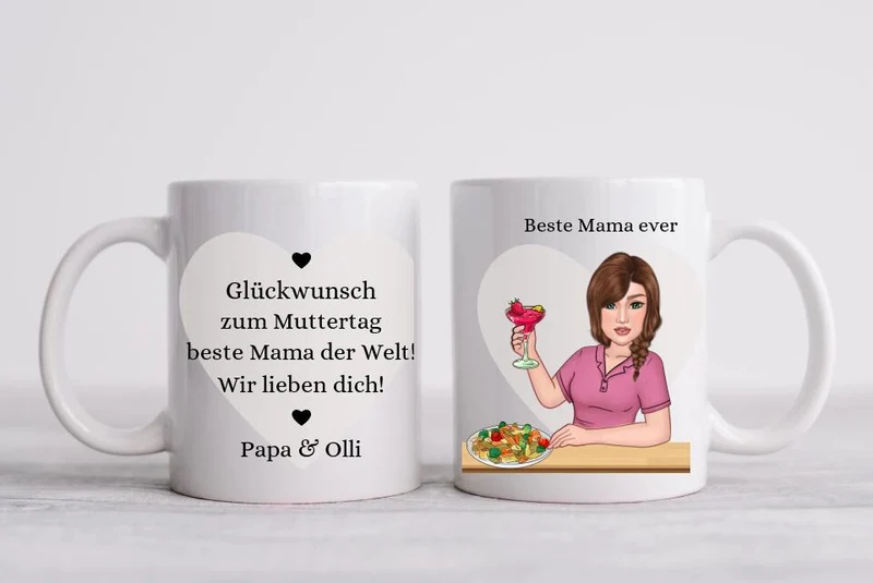 Personalisiertes Geschenk Kaffee Tasse - Muttertagsgeschenk & Geburtstagsgeschenk