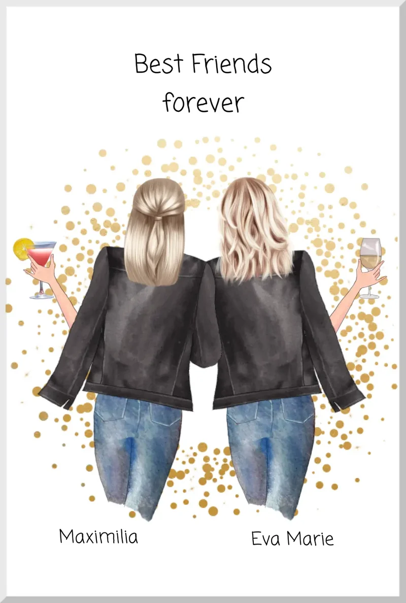 Beste Freundin Bild Geschenk - Poster Best Friends forever