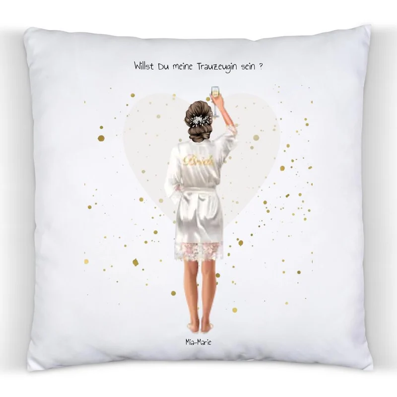 Personalisiertes Kissen, Kissen Geschenk für die Trauzeugin, Brautjungfer Geburtstagsgeschenk