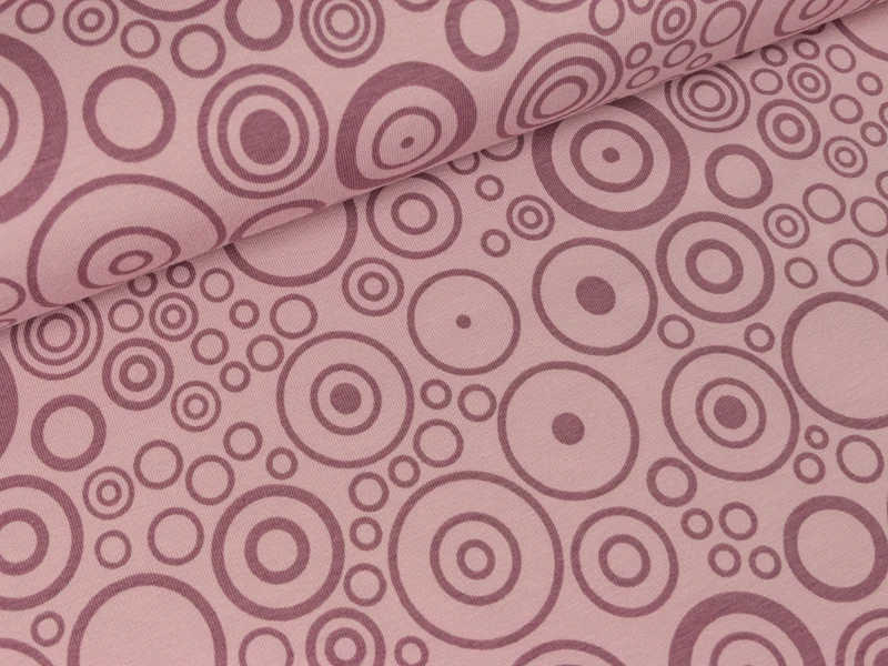 Reststück 88cm - Baumwolljersey Vicente Rotation pastellviolett-altrosa