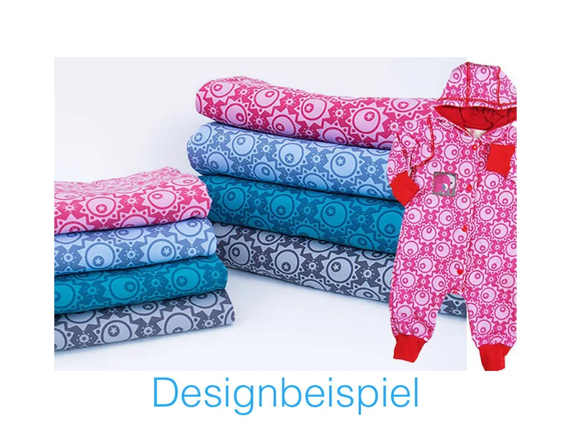 Reststück 70cm - See You! Baumwollsweat Sonnen und Sterne grau by Bienvenido Colorido