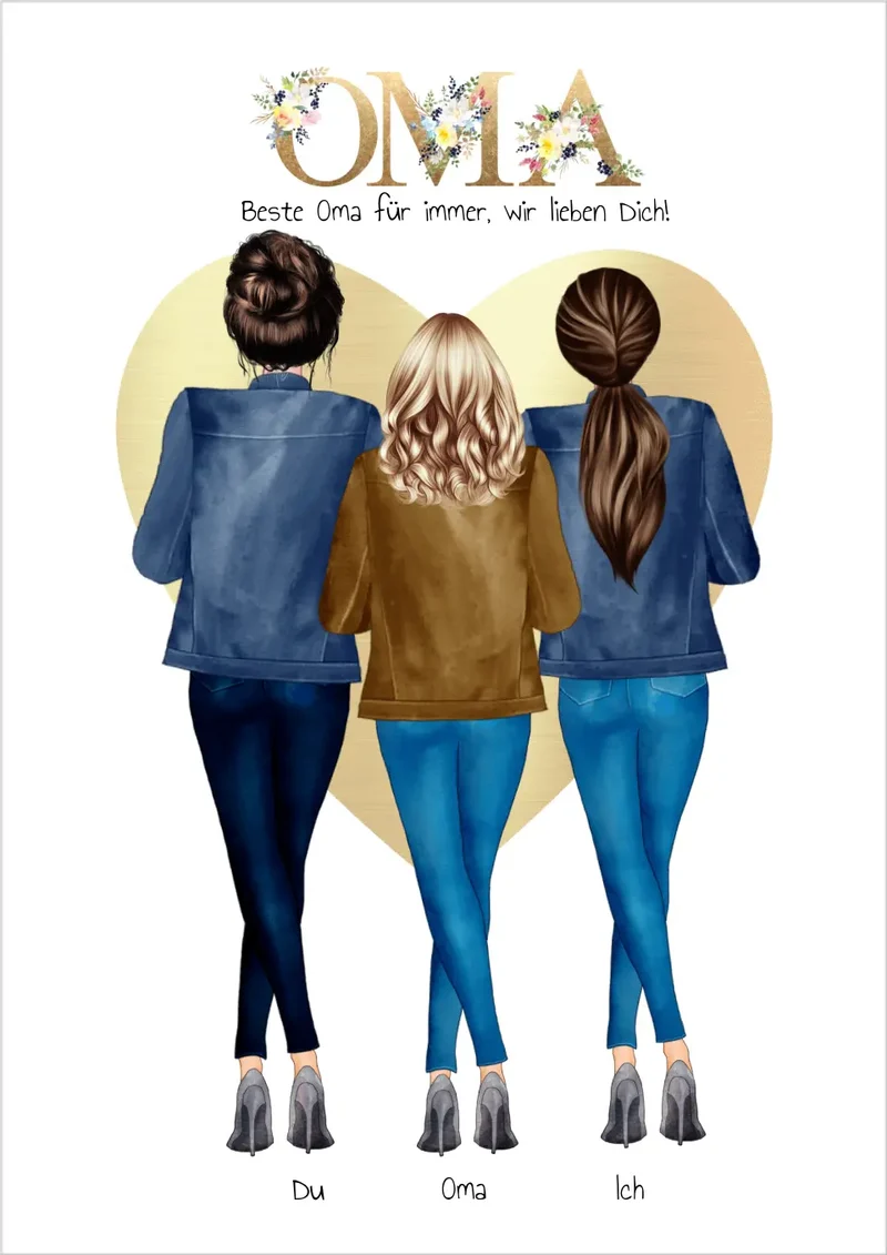 Personalisiertes Poster für Mama & Tochter – Mutter-Tochter Geschenk mit Namen & Spruch