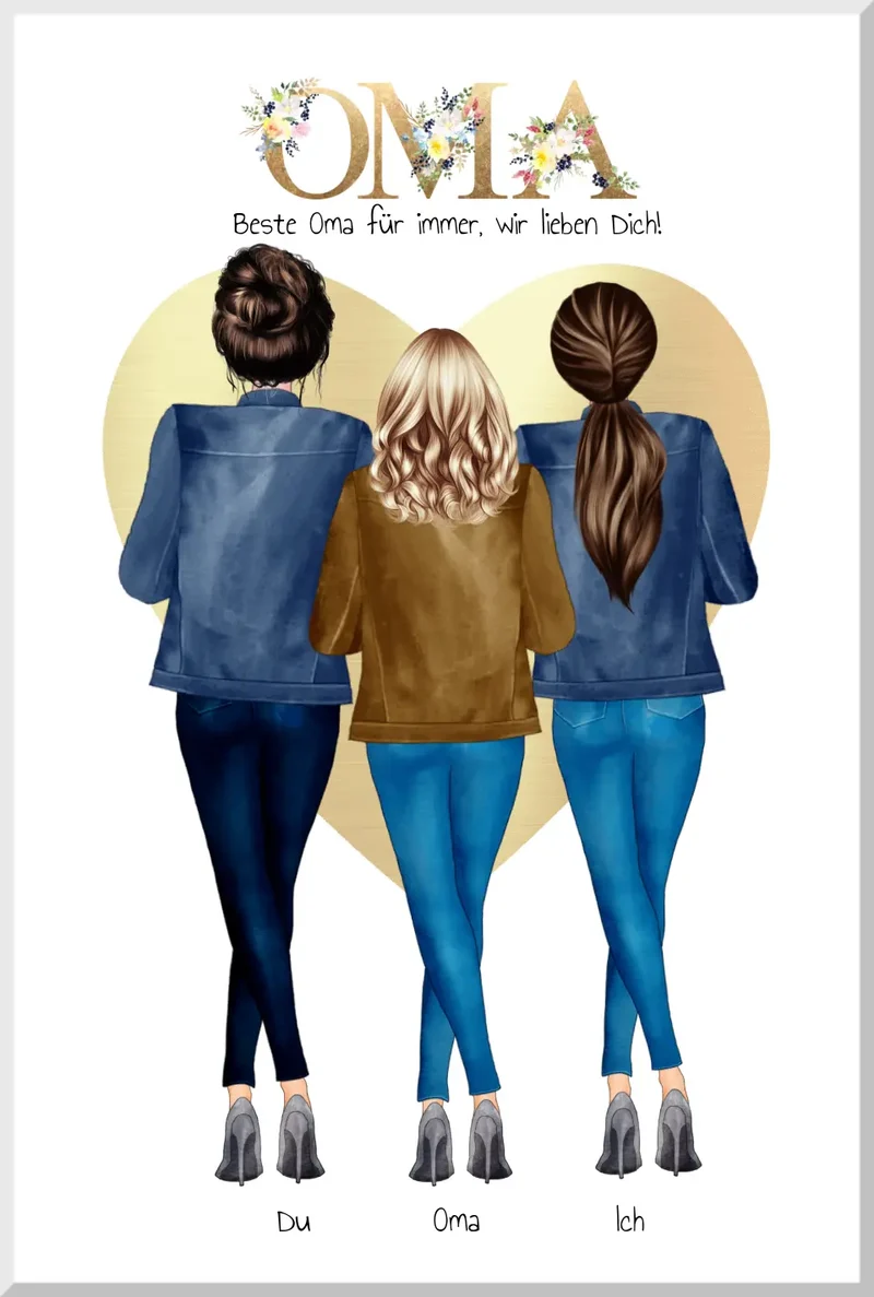 Personalisiertes Poster für Mama & Tochter – Mutter-Tochter Geschenk mit Namen & Spruch