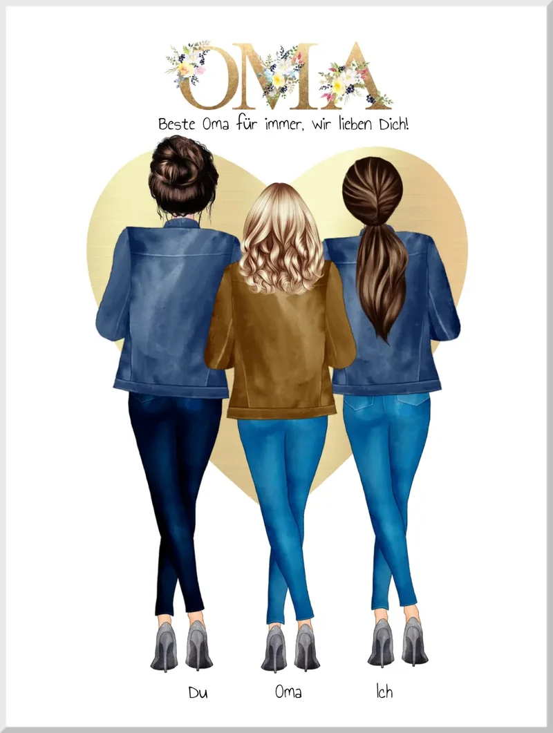 Personalisiertes Poster für Mama & Tochter – Mutter-Tochter Geschenk mit Namen & Spruch