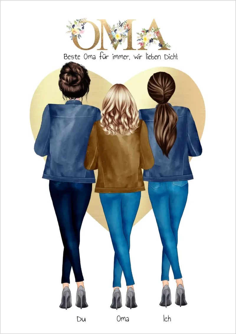 Personalisiertes Poster für Mama & Tochter – Mutter-Tochter Geschenk mit Namen & Spruch