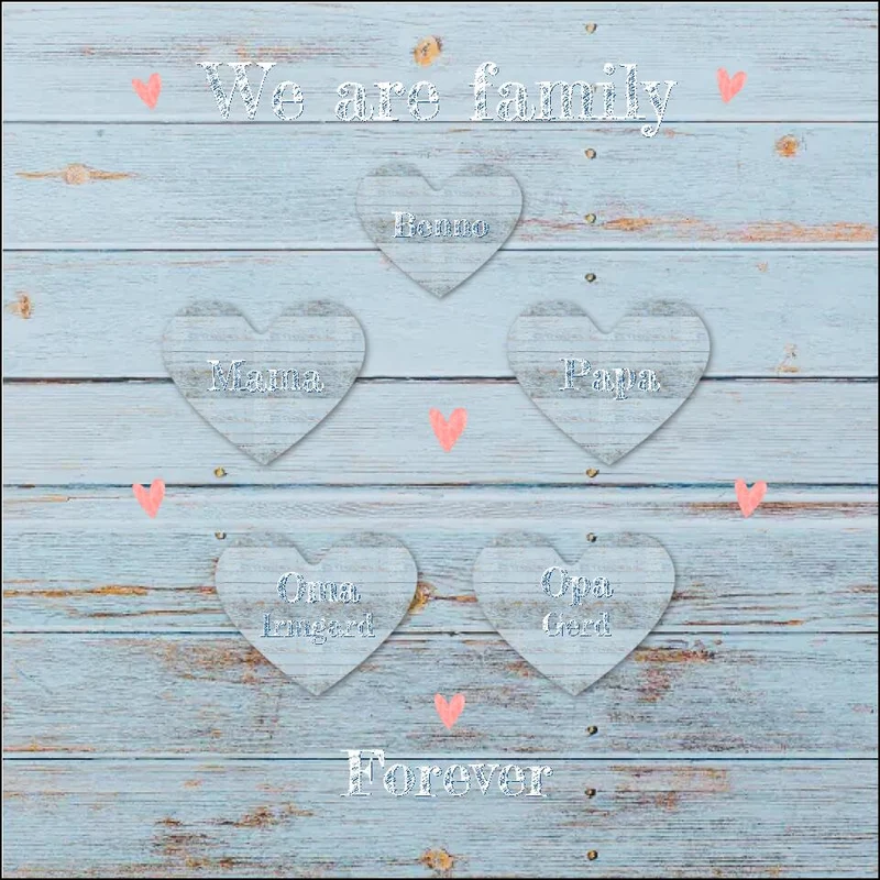 Personalisiertes Geschenk Familienbild Poster mit 1-4 Kindern