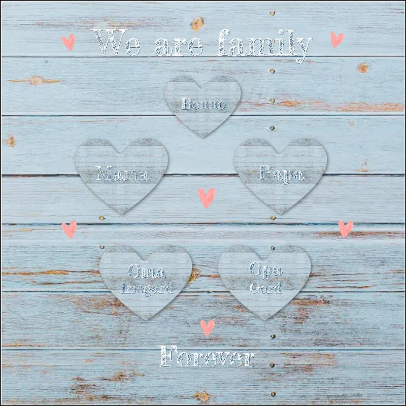 Personalisiertes Geschenk Familienbild Poster mit 1-4 Kindern